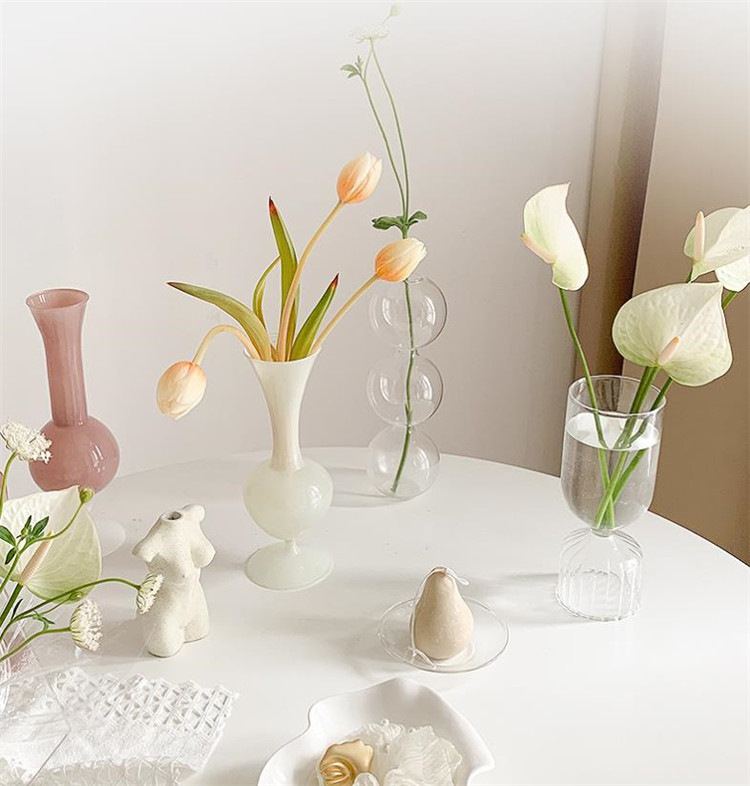 各方面ともよい 韓国ファッション フラワーアレンジメント ガラス 透明な 花瓶 装飾品 リビングルーム