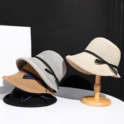 麦わら帽子　ハット　UVカット　紫外線対策　リボン　ファッション
