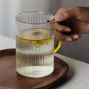 ガラスカップ コーヒーカップ ウォーターカップ 大容量 透明な 大人気 ハンドル付き