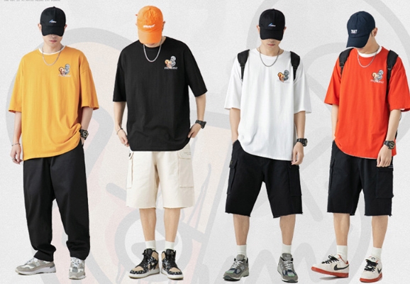 韓国風22 夏新作 人気 メンズ 半袖 イラスト プリント Tシャツ ファッション ゆとりが4色 Www Watsons Biz Id