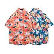 ハワイ  INS 2022 夏新作  ハワイシャツ  人気  半袖 韓国風 花柄 ビーチ ゆったり リゾート 男女兼用5色