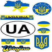 ウクライナの旗車バンパーステッカー　PVCウクライナアメリカ国旗自動ウィンドウステッカー　