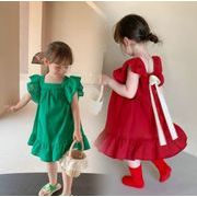 INS 2022新作 女の子  可愛い 子供服  デザイン感  キッズ ワンピース  半袖   ワンピース  韓国子供服