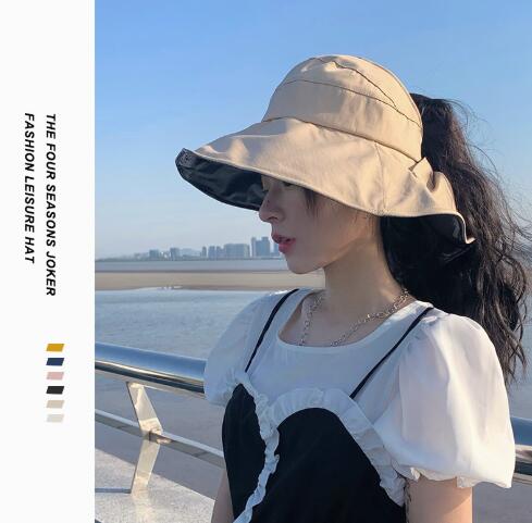 夏ファッション  キャップ 韓国風 紫外線カット   小顔効果 ハット 完全遮光 サンバイザー