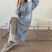 【Women】韓国風レディース服　秋冬　ロング 　体型カバー　カジュアル　きれいめ　長袖Tシャツ