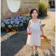 2022春夏新作 韓国子供服  ワンピース 半袖  かわいい  花柄  プリンセススカート ファッション 3色