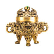 香炉 竜 銅器 銅製品 置物 装飾品 龍 工芸品 風水 財運グッズ インテリア 風水　
