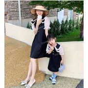 親子ウェア　スカート　子供ドレス　レディースドレス　半袖　親子ドレス　人気　ファッション　韓国風