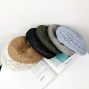 夏　ベレー帽　編みベレー帽　透かし　韓国ファッション　レディース　全6色　帽子