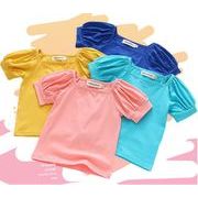 Tシャツ　韓国子供服　子供服 トップス　半袖　春夏　バブルスリーブ　キッズ服 　韓国　風