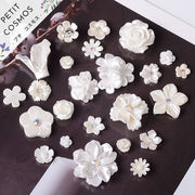 様々な白いお花 樹脂パーツ デコパーツ DIYパーツ 手芸 ハンドメイド アクセサリーパーツ 韓国風