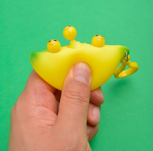 バナナバブル  キーホルダー  知育おもちゃ スクイーズ玩具 プッシュポップ  ストレス解消