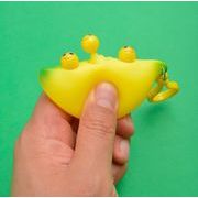 バナナバブル  キーホルダー  知育おもちゃ スクイーズ玩具 プッシュポップ  ストレス解消