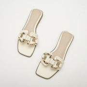 2022夏　新品　フラットヒール　アウトルック　スリッパ　快適　カジュアル