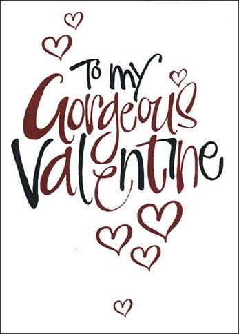 グリーティングカード バレンタイン「To my gougeous valentine」ハート