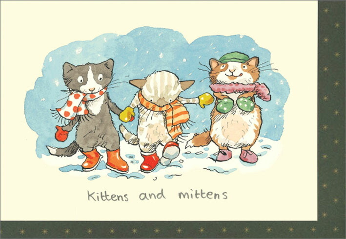 グリーティングカード クリスマス「キトン ミトン」メッセージカード 猫