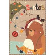 ミニカード クリスマス「クマとクリスマスツリー」メッセージカード