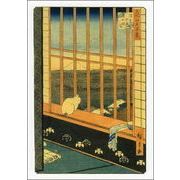 ポストカード アート 歌川広重「窓辺の猫」名画 郵便はがき