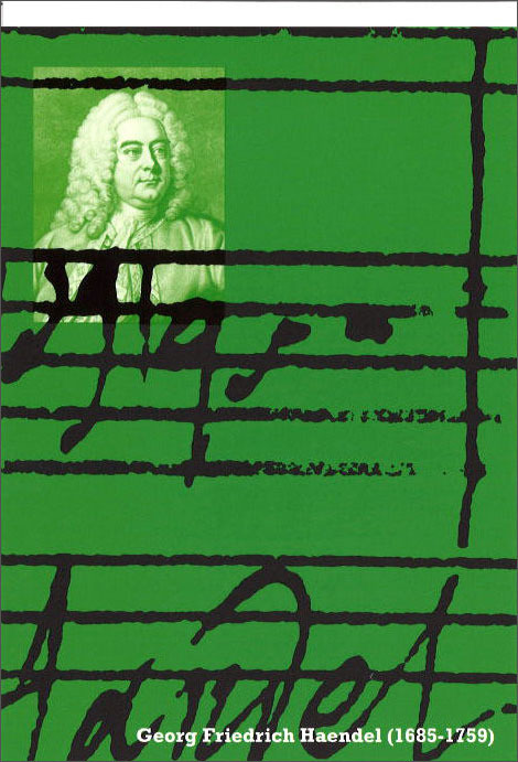 グリーティングカード 多目的 音楽家「ヘンデル(1685-1759) 」肖像画 郵便はがき アート 楽譜柄