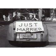 ポストカード モノクロ写真「結婚したカップル」