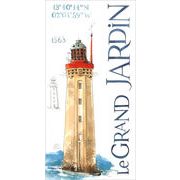 ロングポストカード サマーカード 夏の灯台「北緯48度40分 西経2度4分 1868年建立 Le GRAND JARDIN」