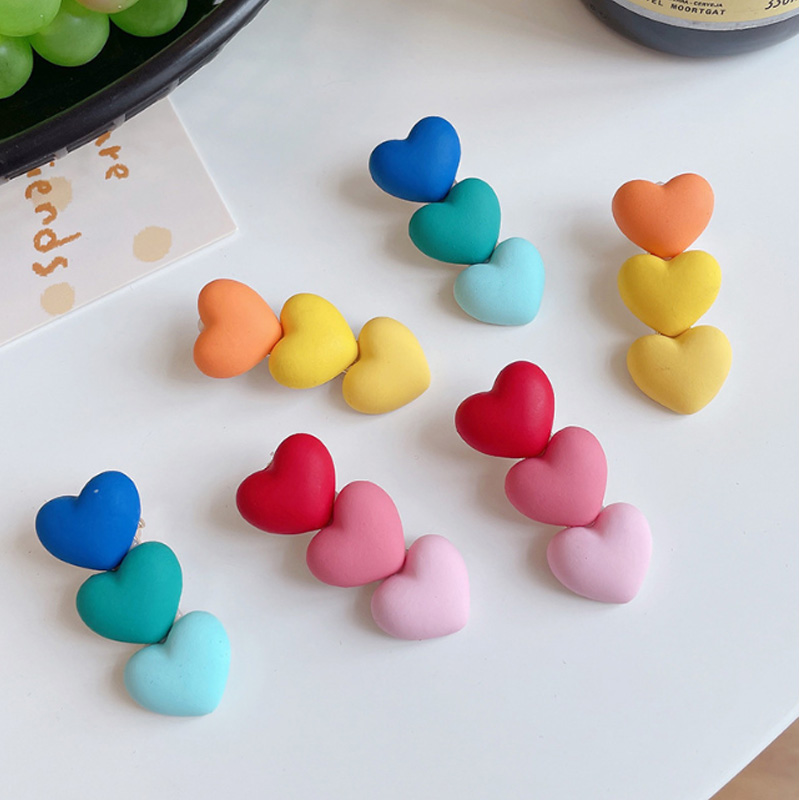 ꫛꫀꪝ【ハート柄トリプル】ベビーヘアクリップ　キッズヘアクリップ　ヘアピン clp-182.jpg