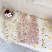　ハンドバッグ　花柄　チュール　夏　刺繍　可愛い　韓国ファッション