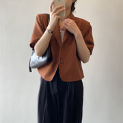 触り心地がいいです 韓国ファッション ユニークなデザイン 気質 スーツ 短いスタイル コート 薄い