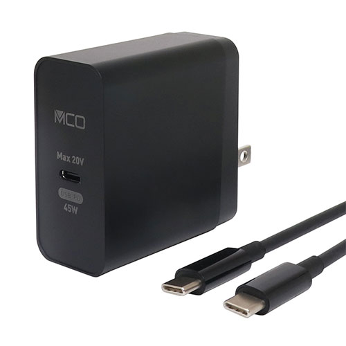ミヨシ PD対応45W USB-ACアダプタTypeCケーブル付ブラック IPA-CS01