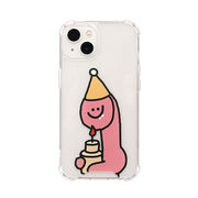 168cm ハイブリッドクリアケース for iPhone 13 Pink Olly wi