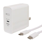 ミヨシ PD対応45W USB-ACアダプタTypeCケーブル付ホワイト IPA-CS01