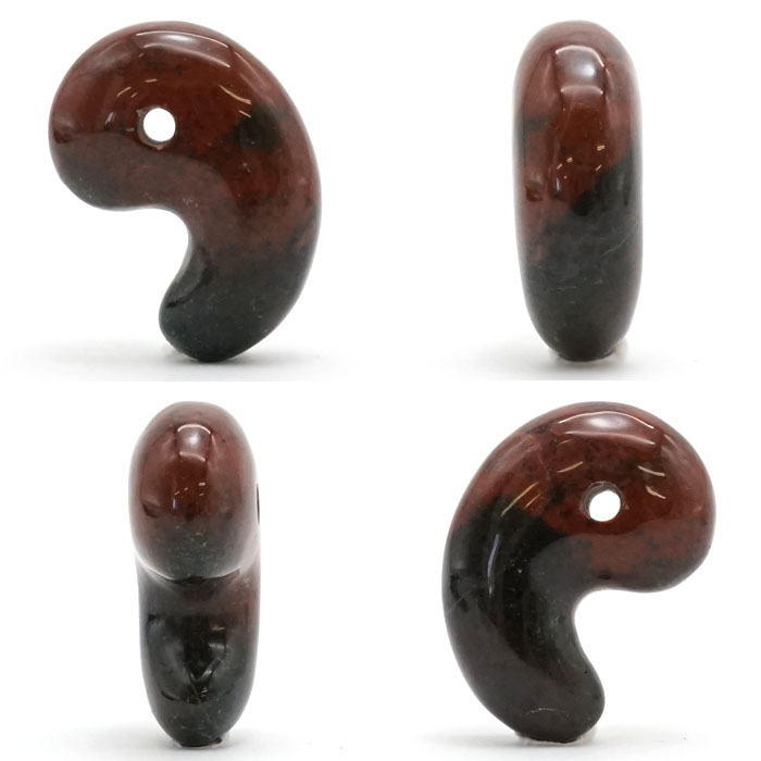 佐渡 油布赤石 勾玉 約30mm 新潟県産 日本銘石 パワーストーン 天然石