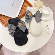 手袋　韓国ファッション　秋冬　かわいい　リボン　厚手　レディース　デザイン