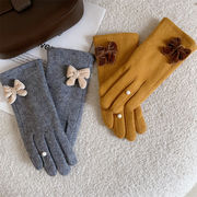 手袋　韓国ファッション　秋冬　蝶結び　かわいい　レディース　デザイン