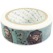 【5個セット】 シール堂 絶滅危惧種マスキングテープ チンパンジー ks-mt-10360