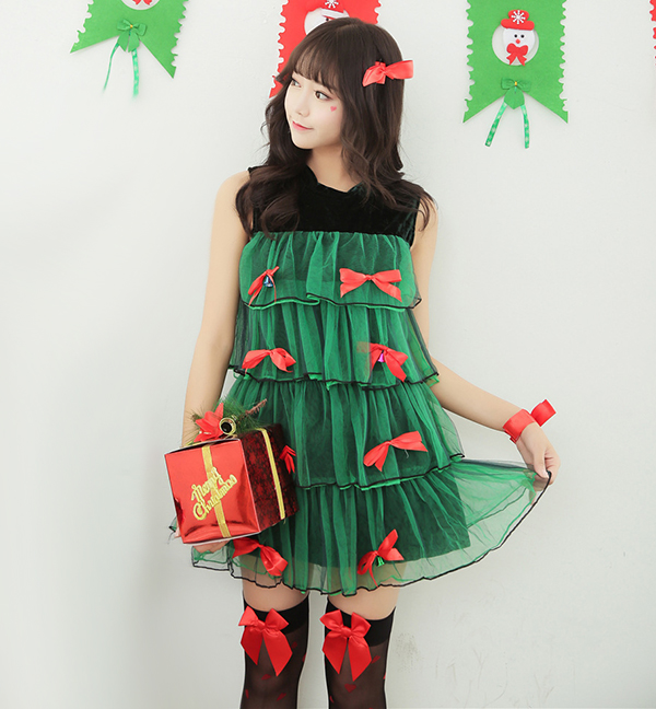 クリスマスツリー　コスチューム　クリスマス衣装　仮装　ハロウィン　レディース