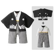 赤ちゃん カバーオール ベビー服  子供服 袴ロンパース和服 着物 ２点セット七五三 セットアップ