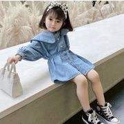 大人気　韓国子供服   韓国ファッション　 デニムワンピース　カジュアル　ゆったり　子供服　キッズ