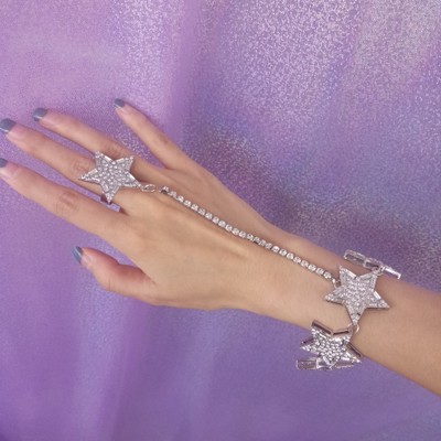 星 ラインストーン ブレスレット リング 腕飾り キラキラ