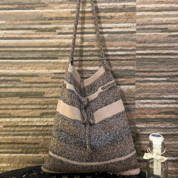 新着韓国風 バッグ トートバッグ ショルダーバッグ ニットバッグ ニット編みバックレディースハンドバッグ