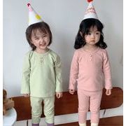 秋冬韓国風子供服セットアップ  子供服  部屋着 キッズ服 2点セット  長袖  男女兼用 トップス  5色