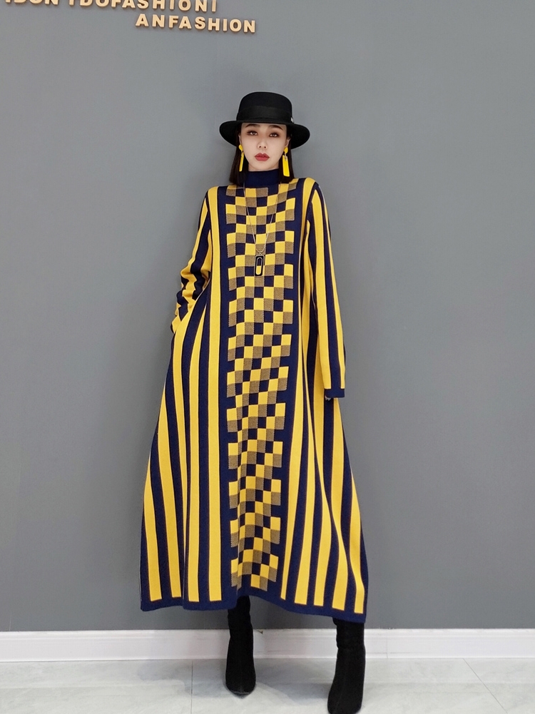 初回送料無料ヨーロッパの秋の新作ファッションワンピースセーターワンピース人気ハイネック