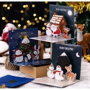 立体 3D クリスマスカード バースデー  立体カード 封筒や クリスマス ギフトカード ポップアップ