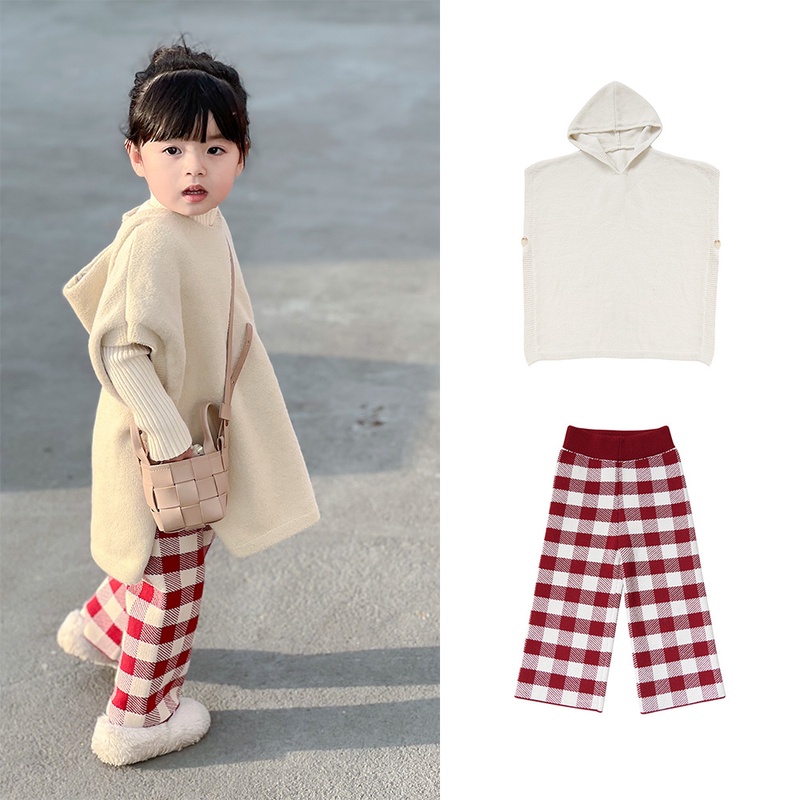 【2022秋新作】韓国風子供服 ベビー服 キッズ 女の子 ニットケープORパンツORインナーシャツORバッグ