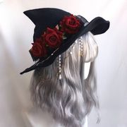 秋冬新品  ファッション ハロウィン 帽子  つば広の魔女帽子    ロリータ帽子 大きなつばの帽子