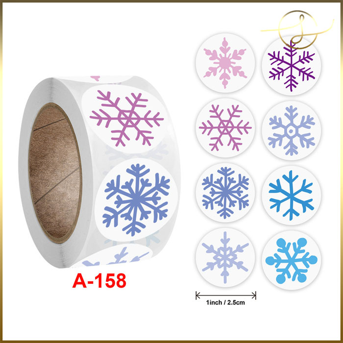 2種類☆雪の結晶シール クリスマス 販促シール ラベル ステッカー ギフト 包装  ラッピング用品 梱包材