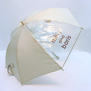 【雨傘】【ジュニア用】ミッフィー＆ボリス柄ワンポイント付き一コマ透明・安全ロクロジャンプ傘