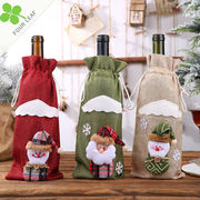 Christmas限定 ボトルホルダー クリスマスグッズ ラッピング ワインレッド袋 ボトルカバー  クリスマス用品