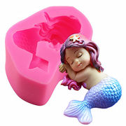 人気 石鹸ローソク アロマキャンドル 素材 蝋燭 モールド 手作りゴム型 UVレジン アロマ型 装飾 人魚姫