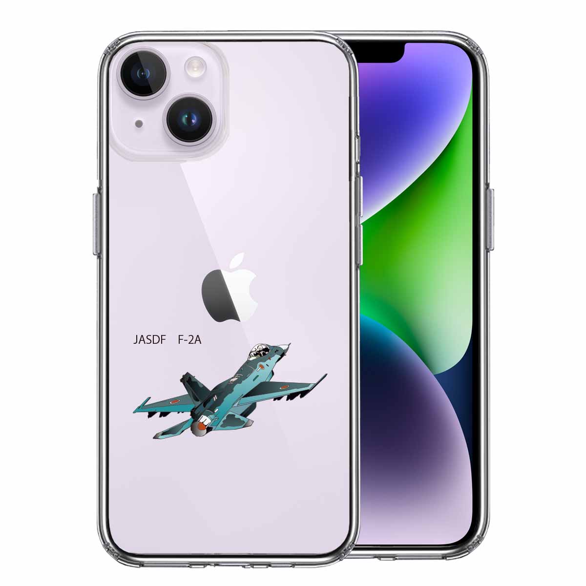 iPhone14 側面ソフト 背面ハード ハイブリッド クリア ケース 航空自衛隊 JASDF F-2A 戦闘機